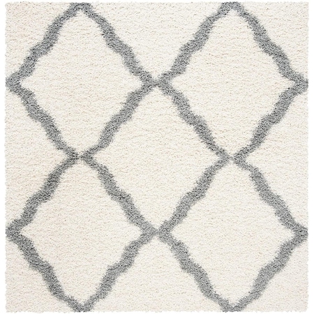 Safavieh 8 x 8 ft. SGD-Dallas Shag Square Area Rug; Ivory & Grey SGDS257F-8SQ